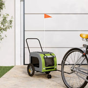 Rimorchio per bicicletta per animali domestici Verde e grigio 93850