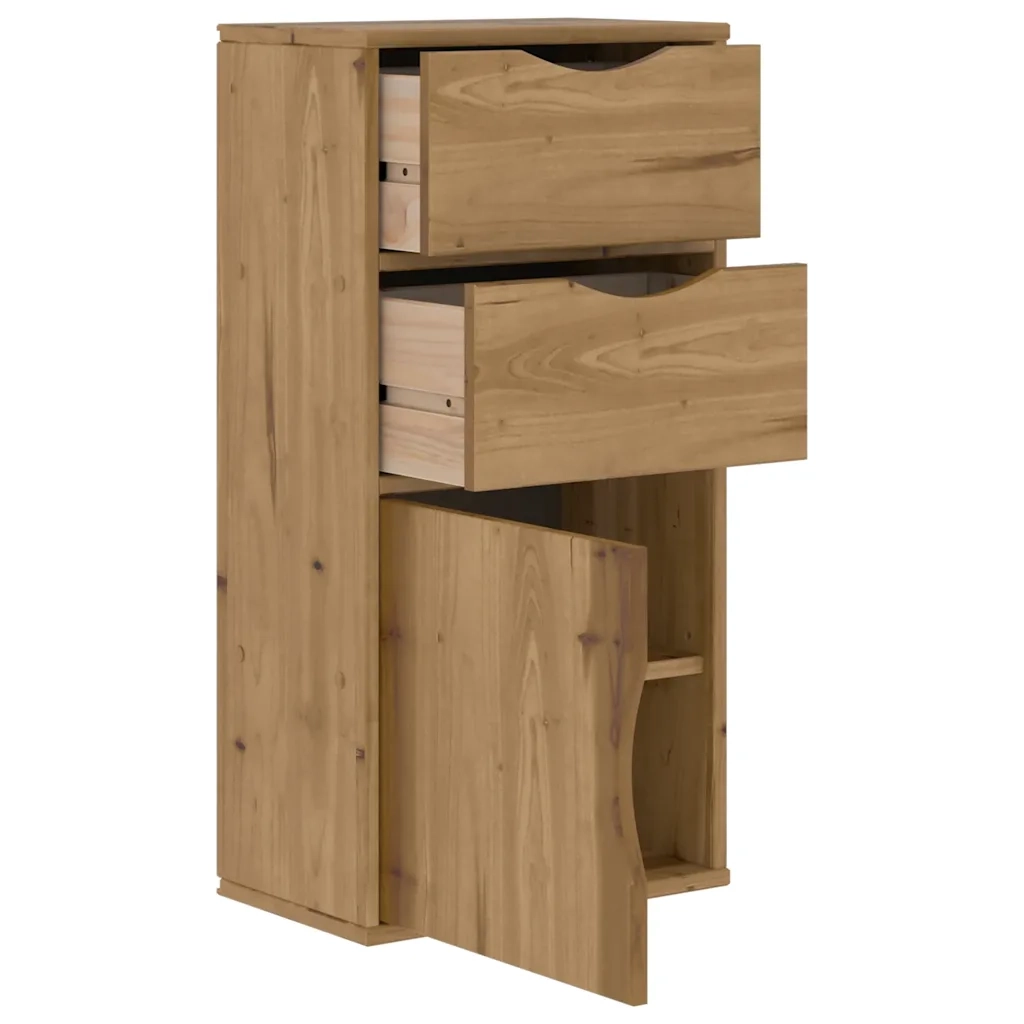 Armadietto Laterale con Cassetti ODDA 40x24x79 cm Legno di Pino 4103597