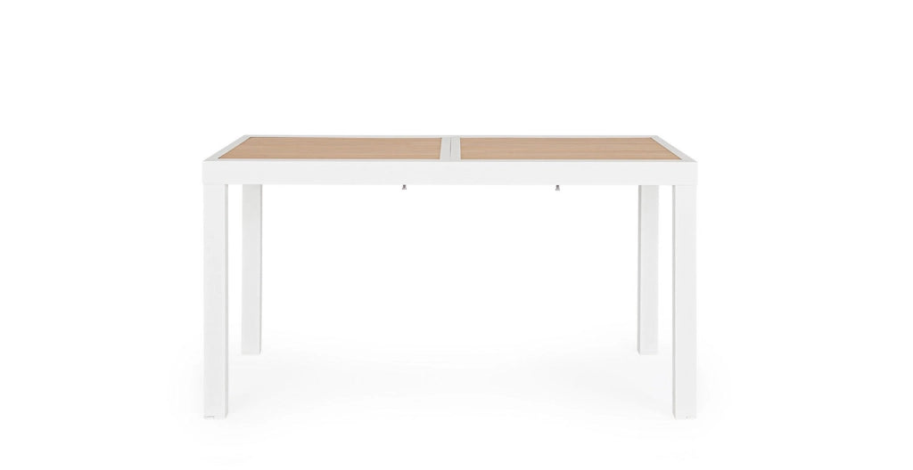Tavolo Allungabile da Esterno 140-210x77x75h cm in Alluminio e Polywood Hilija Naturale e Bianco