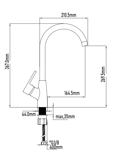 Miscelatore per cucina bianco lucido