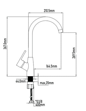 Miscelatore per cucina bianco lucido