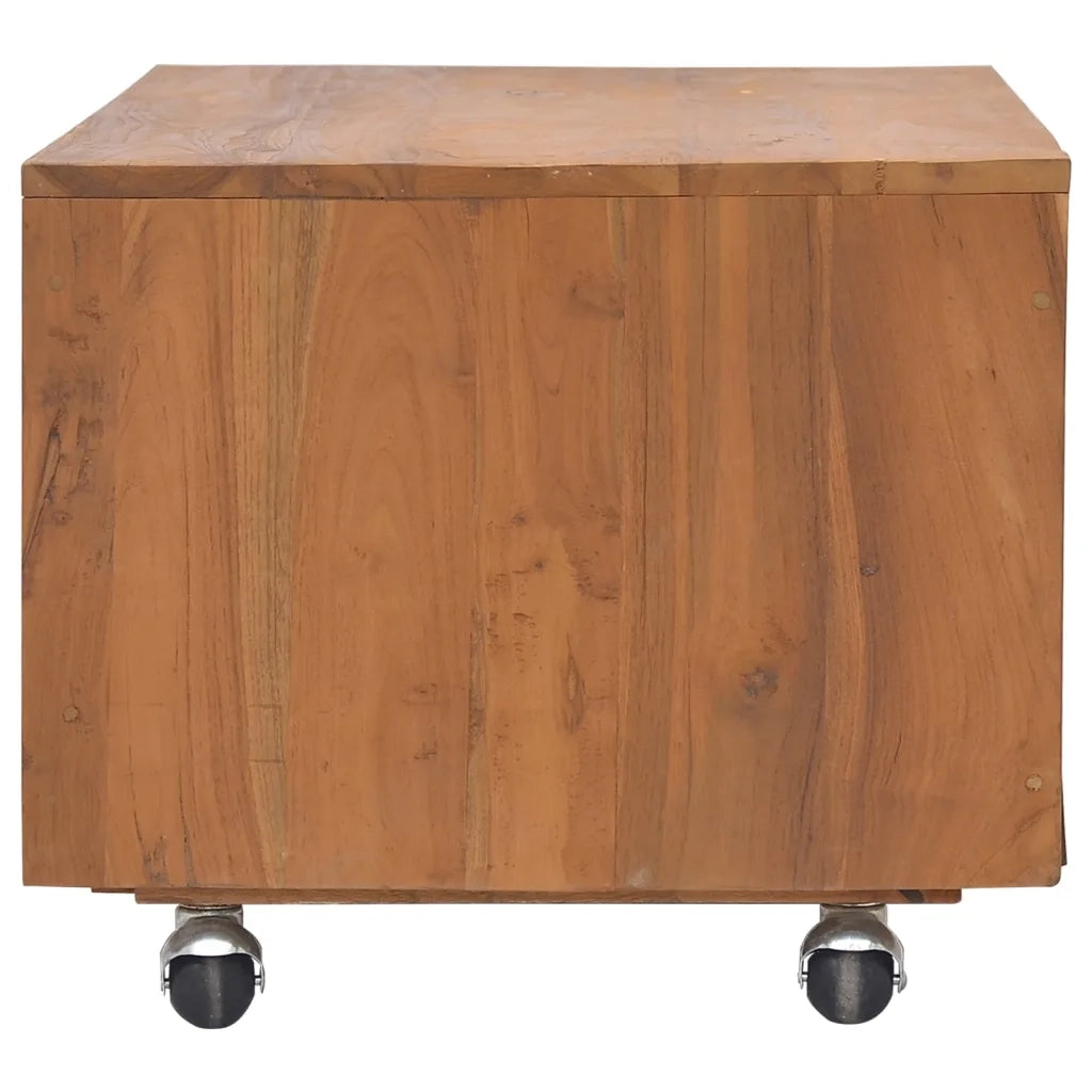 Mobile Porta TV con Ruote 80x50x42 cm in Legno Massello di Teak cod mxl 14159