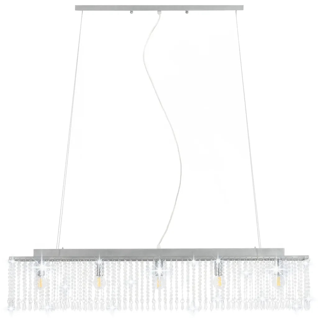 Lampadario con Perle di Cristallo Argento 104 cm E14 CFW9016245