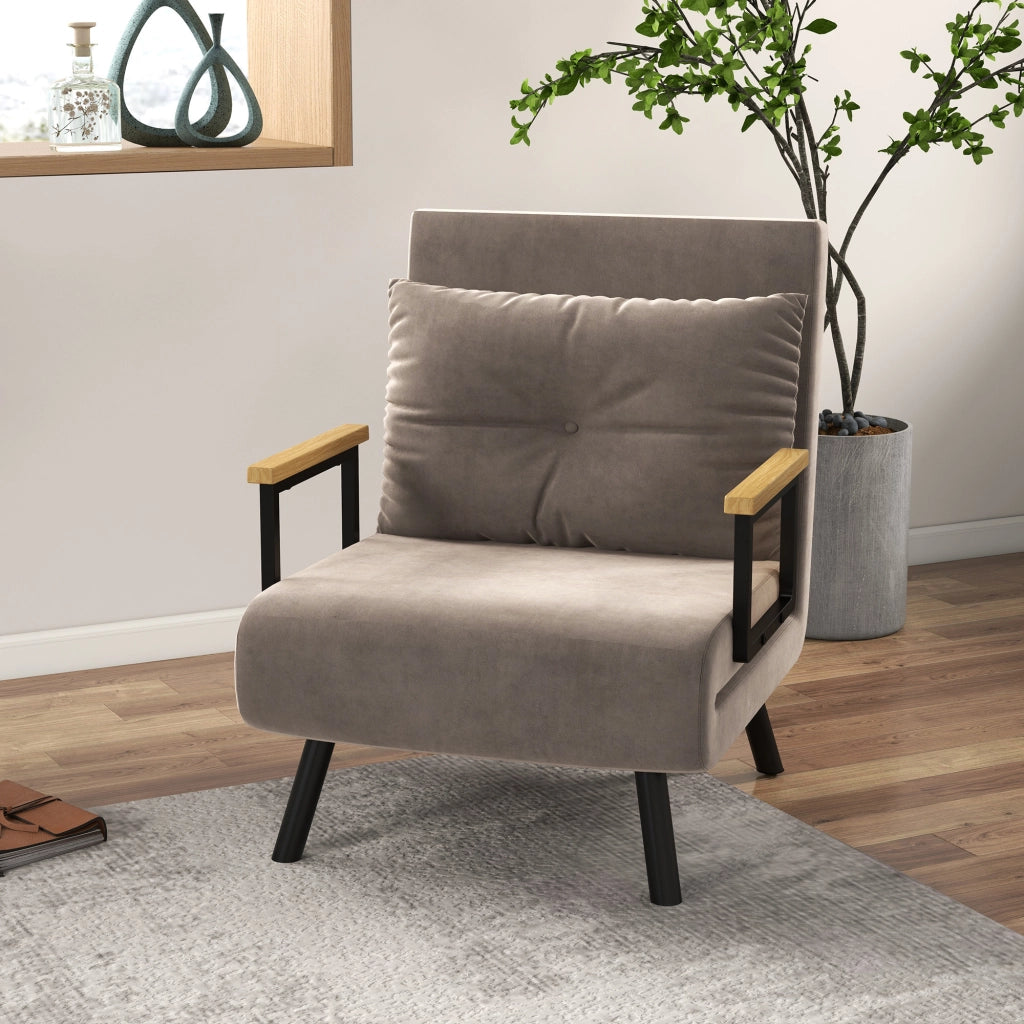 POLTRONA LETTO 63x73x81 cm Grigio chiaro in acciaio