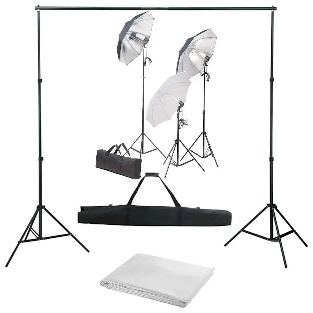 Kit per Studio Fotografico con Set di Luci e Fondale 3055119