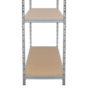 Scaffale da Garage e Magazzino HD Scaffalatura in Acciaio Galvanizzato Portata di 1200kg con Design ad Incastro Senza Bulloni Larghezza - 200cm