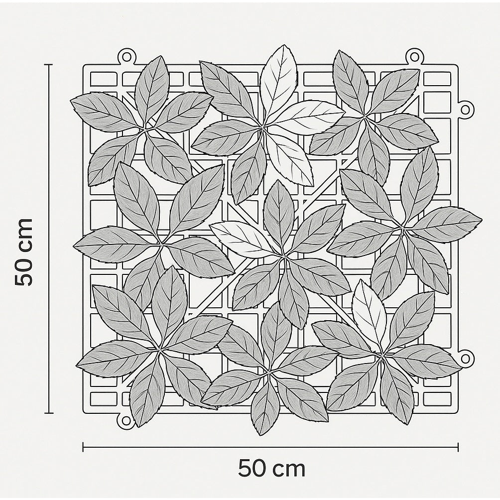 SIEPE ARTIFICIALE RED LEAF 50X50CM VERDE FISSA