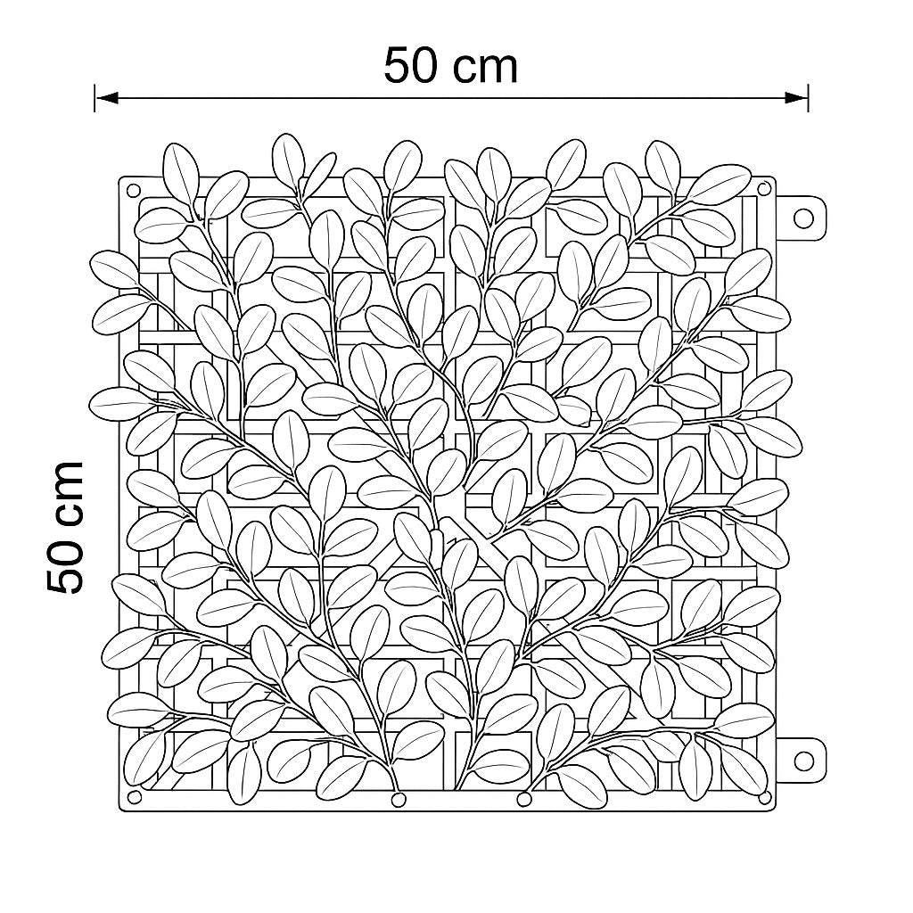 SIEPE ARTIFICIALE BOXWOOD 50X50CM VERDE FISSA
