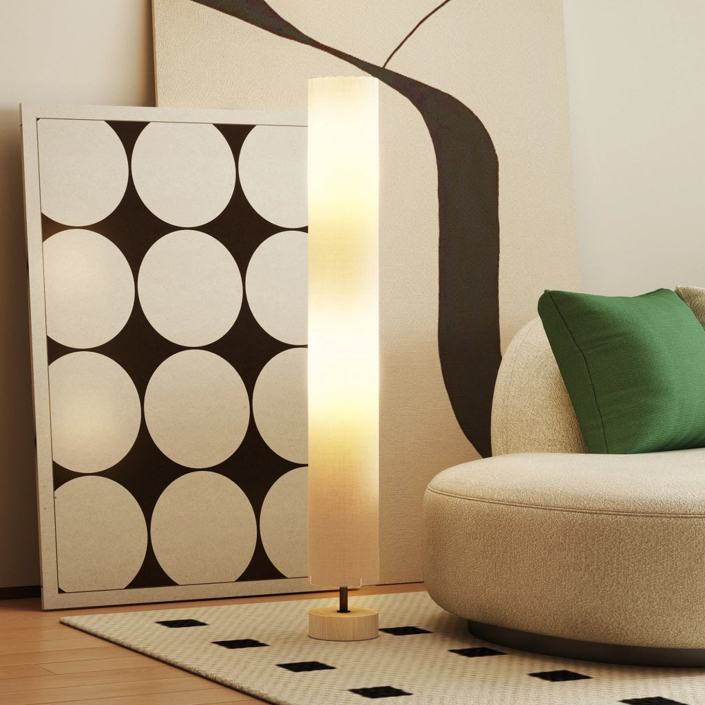 Lampada da terra per soggiorno con paralume in lino ¨C zephmum ¨C grigio 120 cm