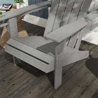 Sedia da Giardino, Design Ergonomico, Resistente alle Intemperie, HDPE, 75 x 87 x 90 cm, Grigio