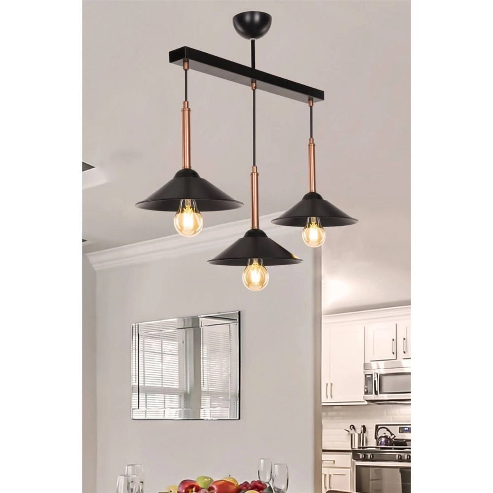 Lampada a sospensione con paralumi metallo Mandarin MDL4221 colore nero