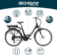 F.LLI SCHIANO E-MOON 26" bicicletta elettrica da cittÃ  per adulti, per uomo donna, con motore elettrico batteria sul 