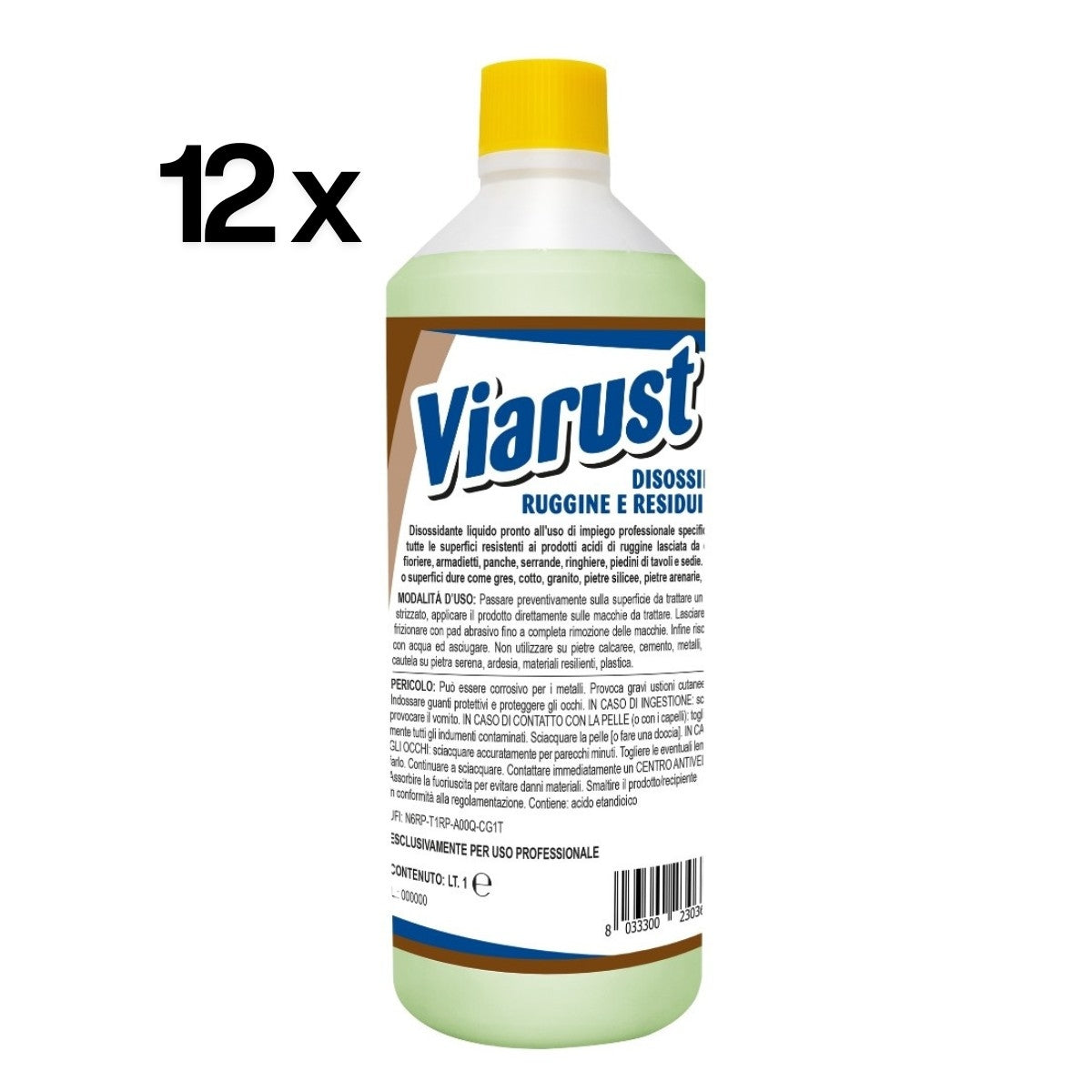 Viarust 12 Pezzi x 1 L, Disossidante Liquido Rimuovi Ruggine Ossidi Metallici | Kiter