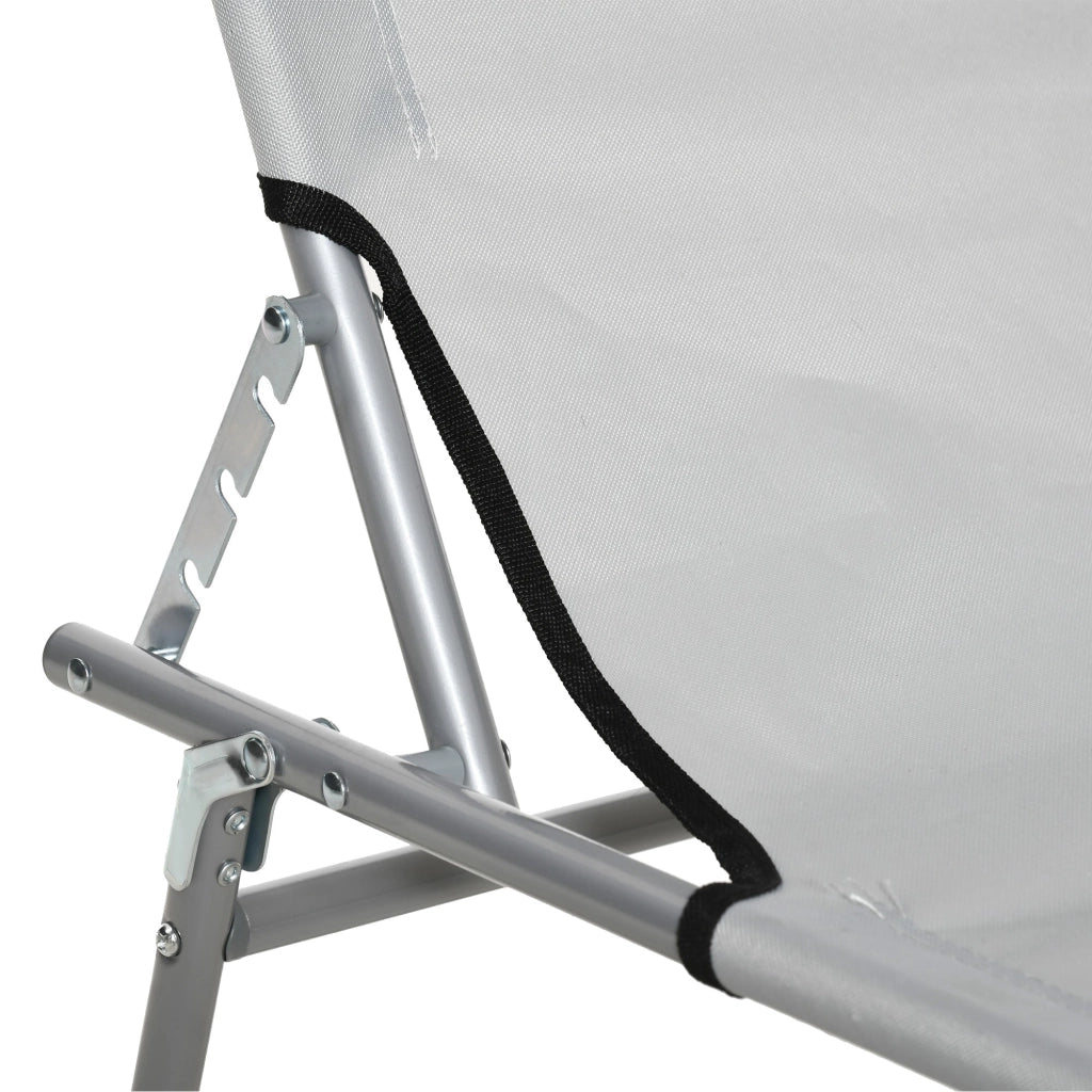 Lettino Prendisole da Giardino Pieghevole 187x58x36 cm in Metallo e Tessuto Oxford Grigio Chiaro