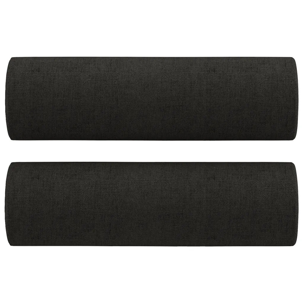 Set Divani 2 pz con Cuscini Nero in Tessuto 3201854