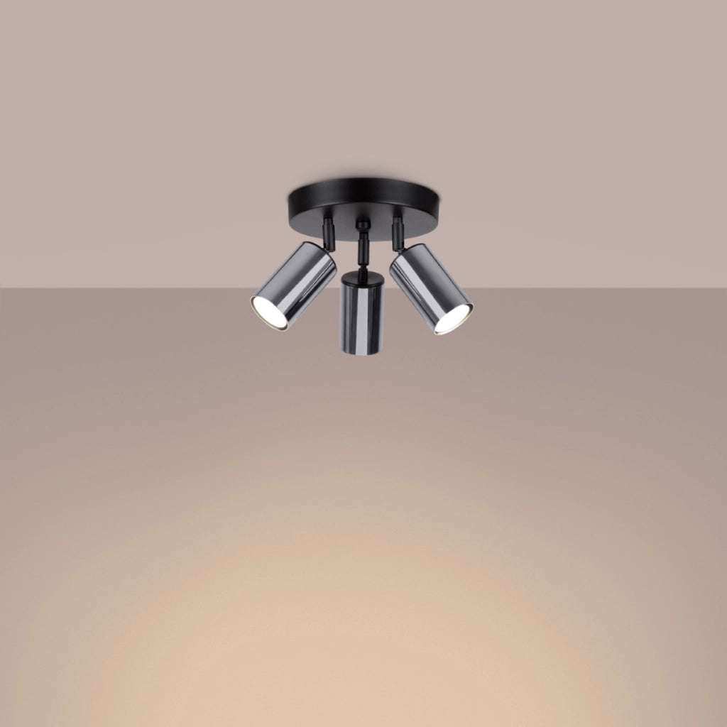 Lampada a soffitto WINX 3P nero/cromo