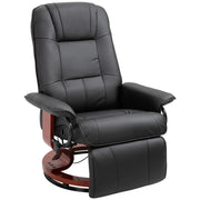 POLTRONA RELAX RECLINABILE MANUALMENTE FINO 145° CON POGGIAPIEDI E RIVESTIMENTO IN FINTA PELLE, NERO