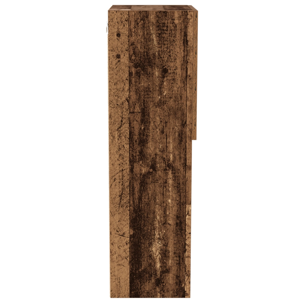Mobile TV  con luci LED in legno invecchiato 40,5x30x102 cm