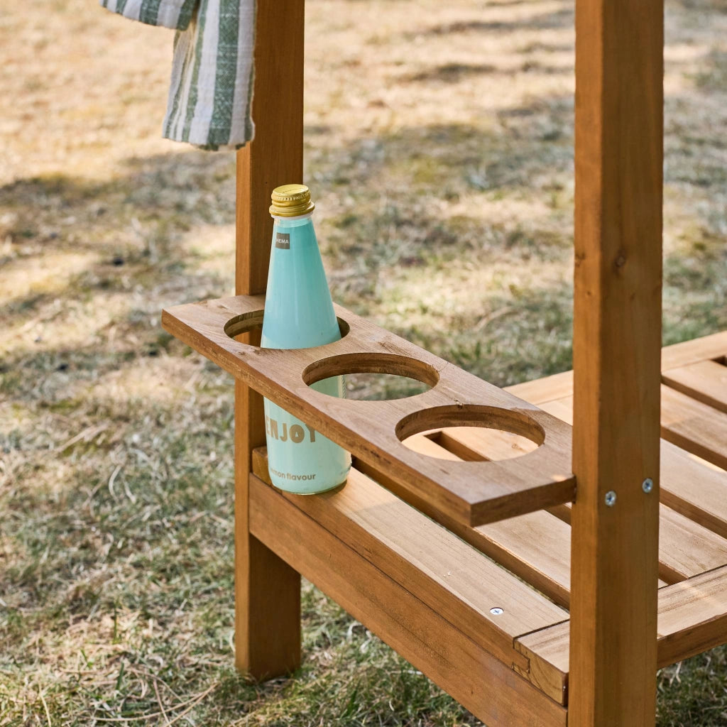 Carrello da cucina da esterno in legno di abete, 95cm, marrone