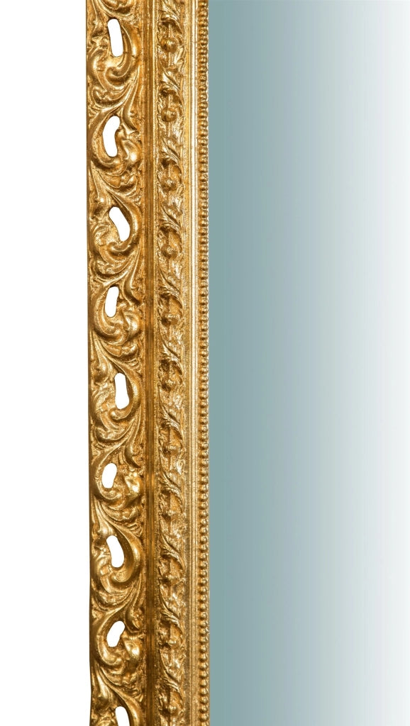 Biscottini SPECCHIERA DA PARETE IN LEGNO FINITURA FOGLIA ORO ANTICATO L70XPR5XH90 cm Made in Italy
