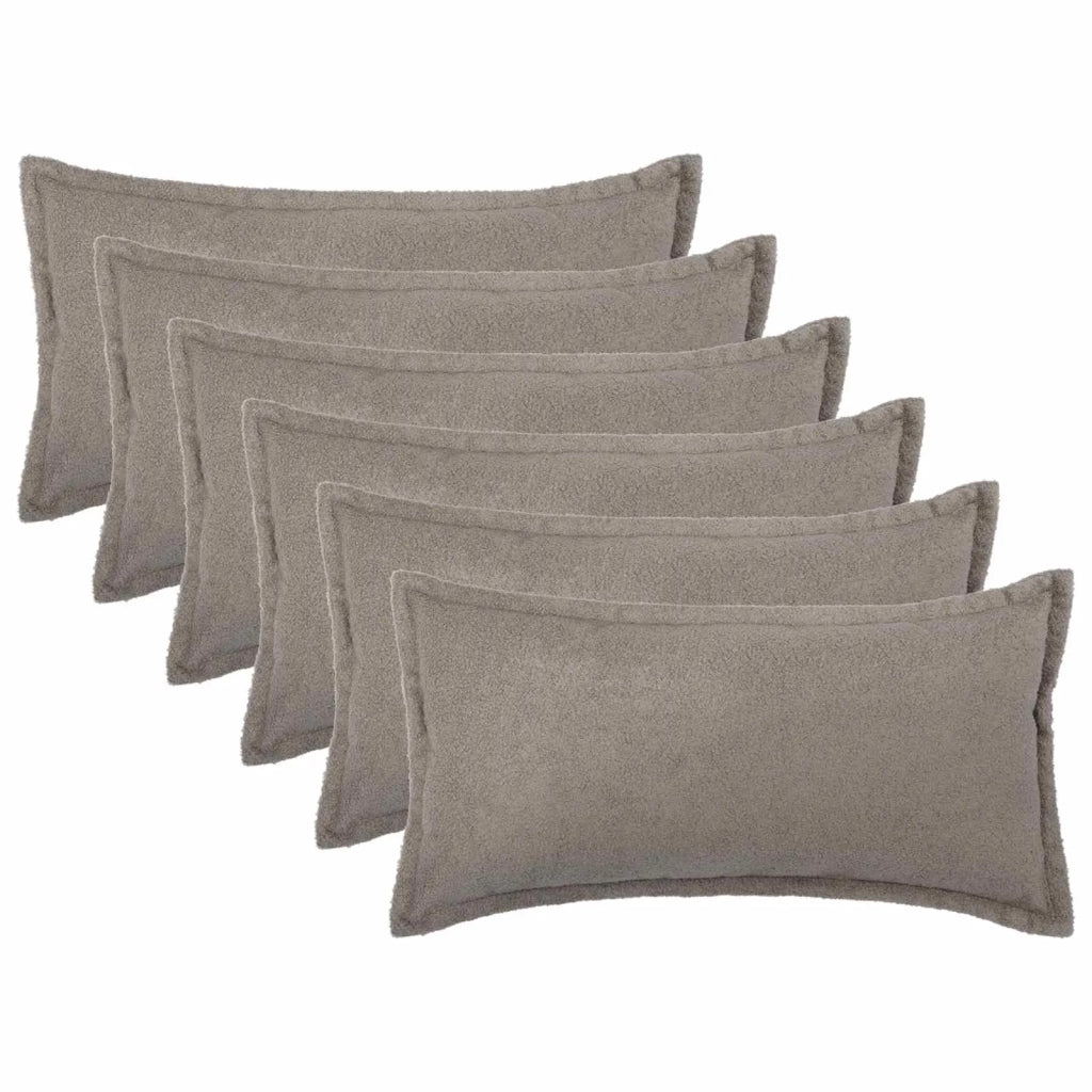 Federa 6 pcs HOUTEN Grigio Chiaro 40 x 80 cm Bouclé 918203
