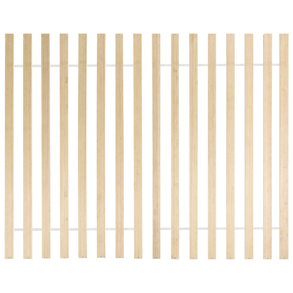 Letto matrimoniale in legno di pino chiaro 160 x 200 Testiera a doghe minimalista