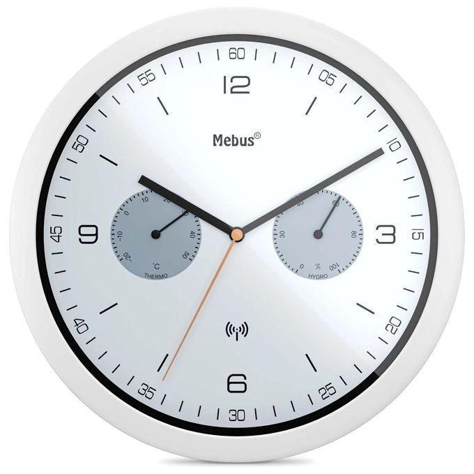 Mebus 52826 orologio da parete e da tavolo Rotondo Nero, Grigio, Bianco