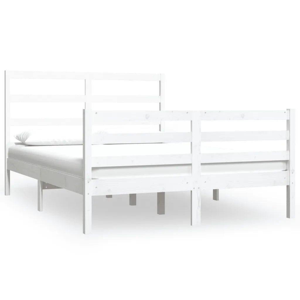 Giroletto-Struttura Letto Bianco Legno Massello di Pino 120x190cm Small Double 843991