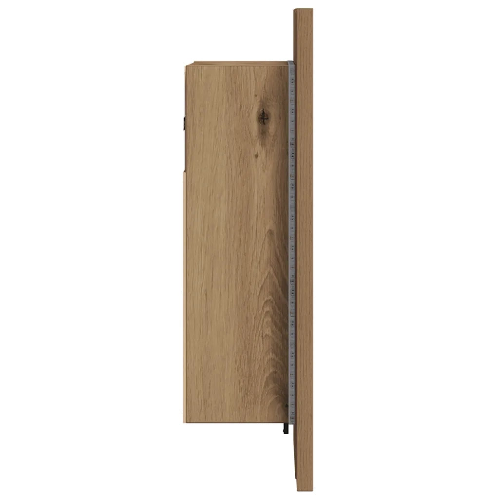 Mobile Bagno Specchio LED Rovere 40x12x45 cm Multistrato 856280