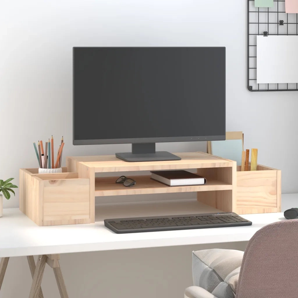 Supporto per Monitor 70x27,5x15cm in Legno Massello di Pino cod mxl 63909