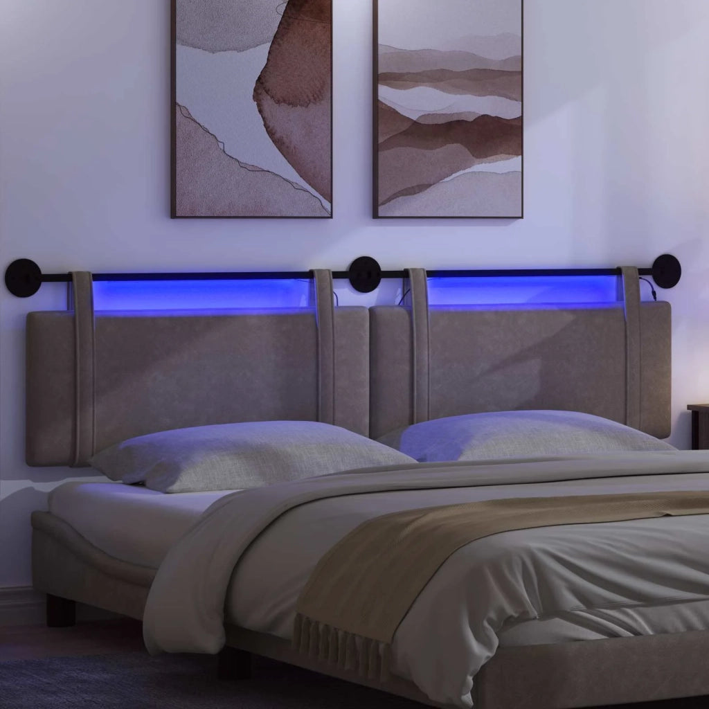 Testiera sospesa Con luce LED Grigio PU Antico 3424041