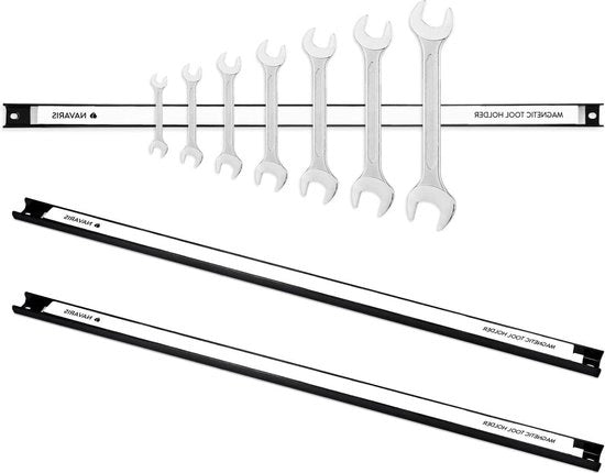 Supporto per strumenti magnetico - Striscia magnetica per parete per officina - 61 cm di lunghezza - Con materiale di fissaggio - 3 pezzi