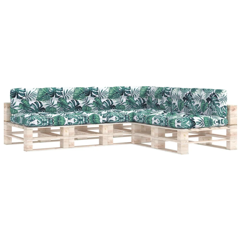 Cuscini per Divano Pallet 7 pz Motivo a Foglie 314600