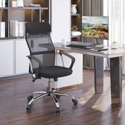 Sedia da ufficio ergonomica girevole con altezza regolabile funzione dondolo poggiatesta in schiuma nero