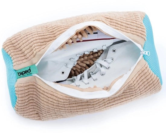 Sacchetto per scarpe a due piedi - Sacchetto per scarpe riutilizzabile - Sacchetto per scarpe per lavatrice z2923 (beige)