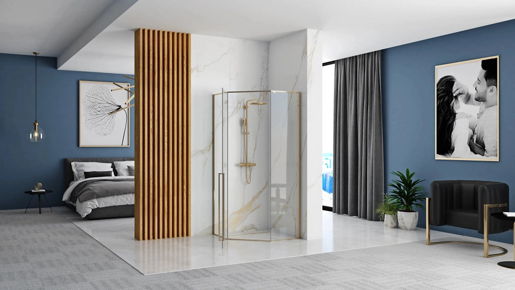 Cabina Doccia Diamond Gold 90x90 con piatto doccia Diamond