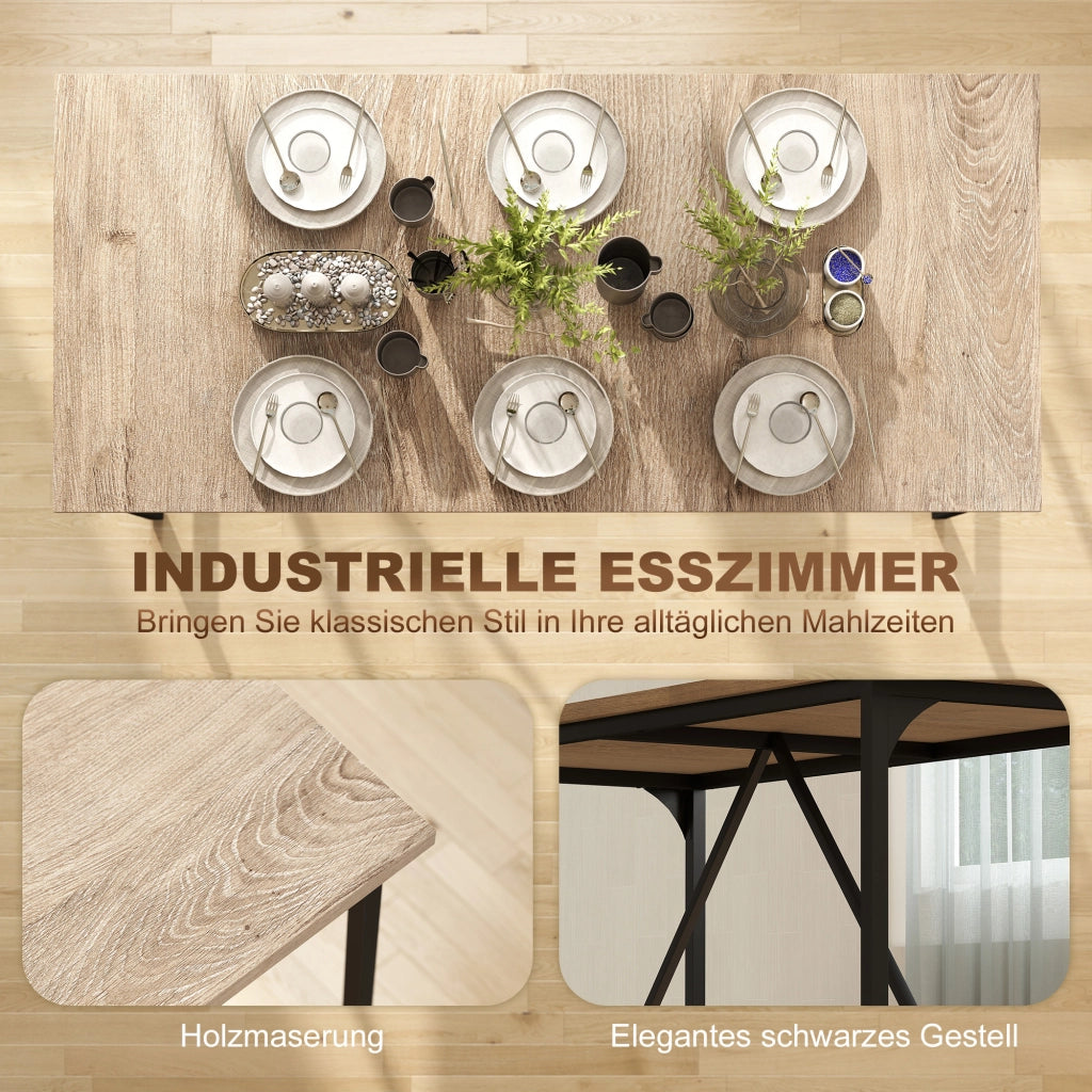 Tavolo da pranzo allungabile moderno ¨C Minimal ¨C Legno effetto rovere 180x80x75.5 cm