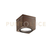 PLAFONIERA TOWER CORTEN QUADRATA 1 LUCE ATTACCO GX53 IP54 9X9X7,2CM