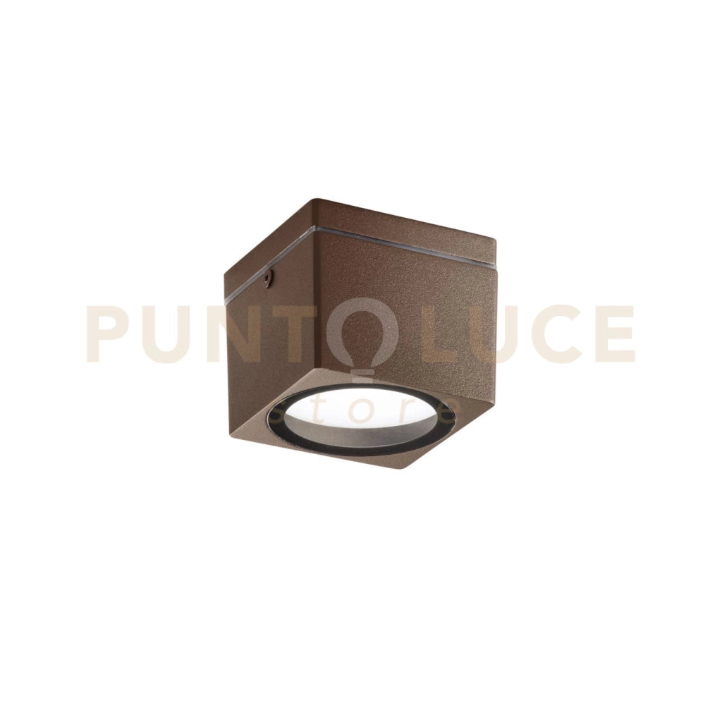 PLAFONIERA TOWER CORTEN QUADRATA 1 LUCE ATTACCO GX53 IP54 9X9X7,2CM