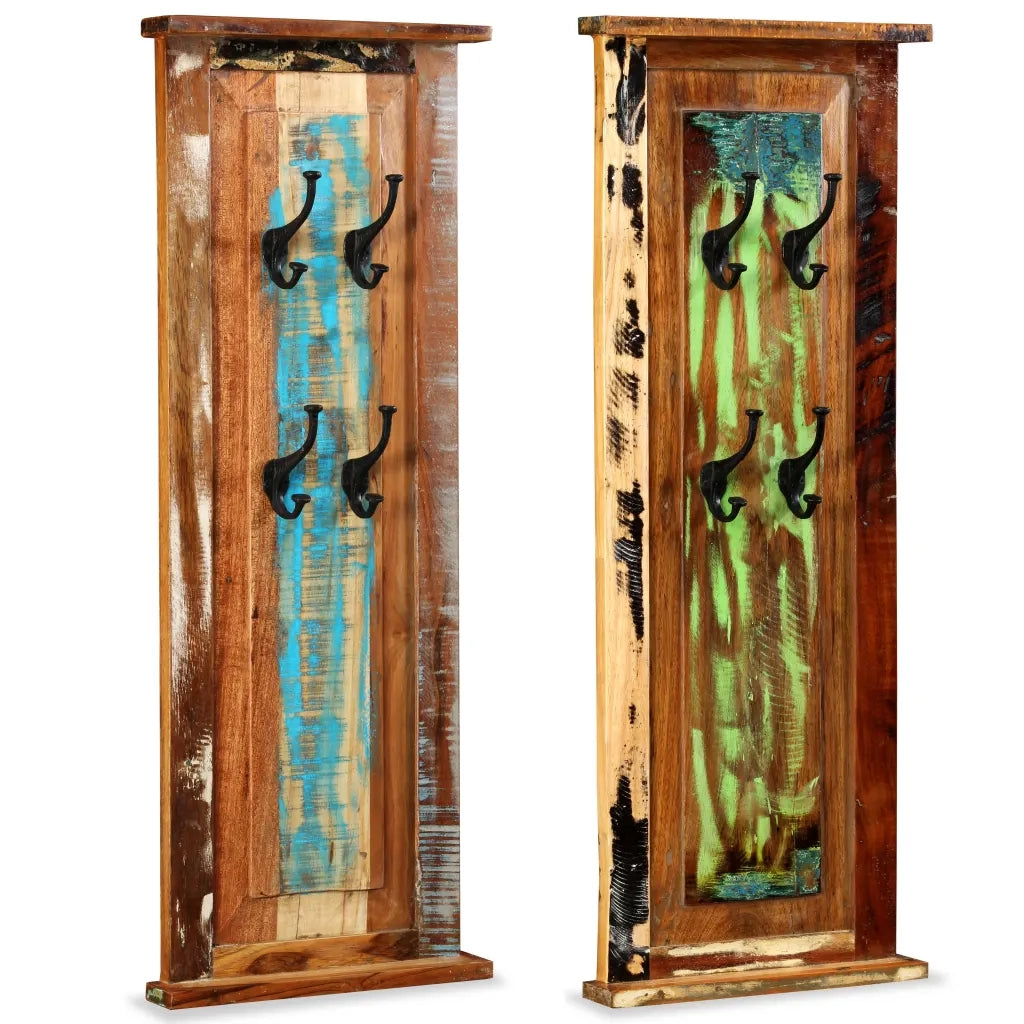 Appendiabiti 2 pz in Legno Massello di Recupero 38x100 cm CFW9782244