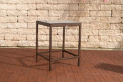Tavolo Rotondo in Rattan - Quadrato - Tavolo da Bar per Interno e Esterno - Wicker/vetro - Tavolo da Festa - Marrone - 84x84x110cm
