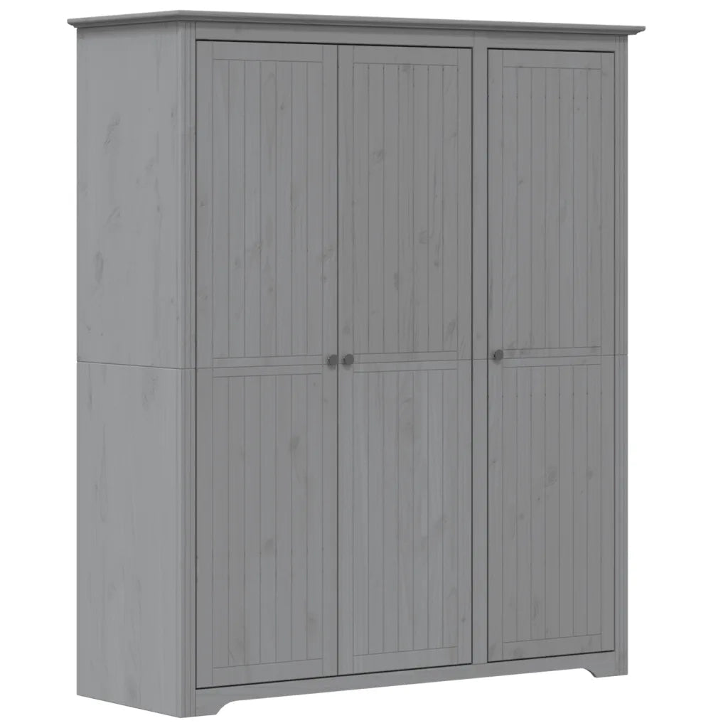 vidaXL Armadio BODO 146x53,5x173 cm in Legno Massello di Pino Grigio