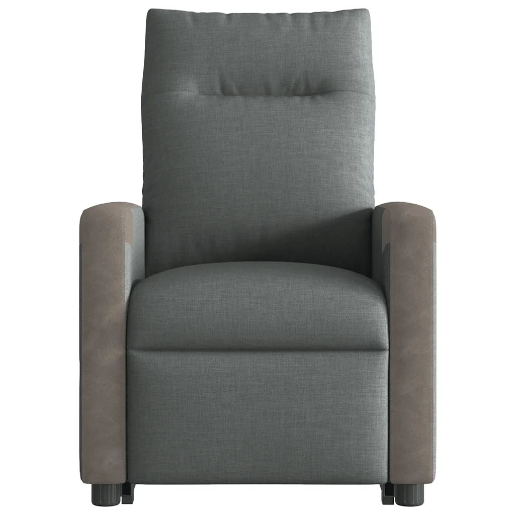 Poltrona Alzapersona Reclinabile Grigio Scuro in Tessuto