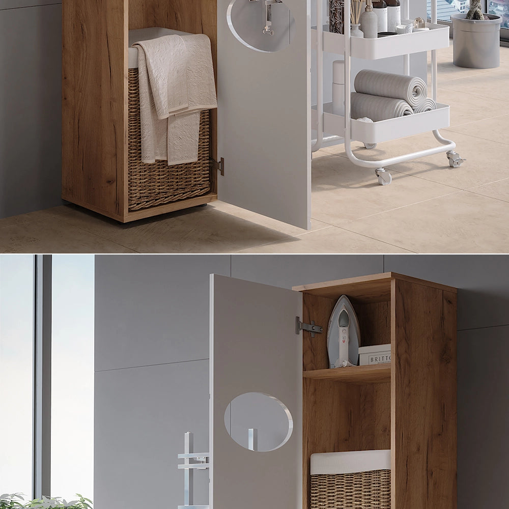 Vicco Mobiletto Rovere Goldkraft/bianco lucido 37.2 x 192 cm