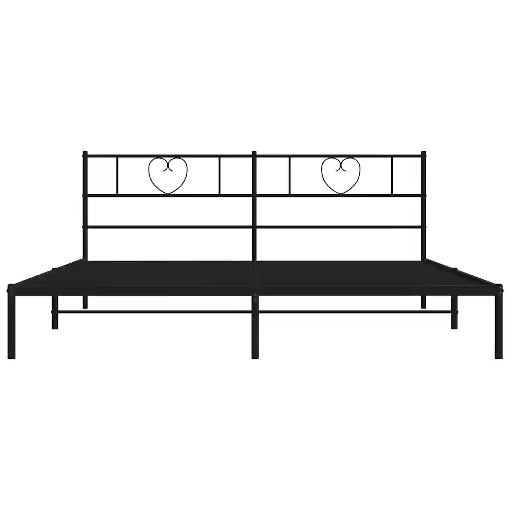 Giroletto con Testiera in Metallo Nero 193x203 cm 355469