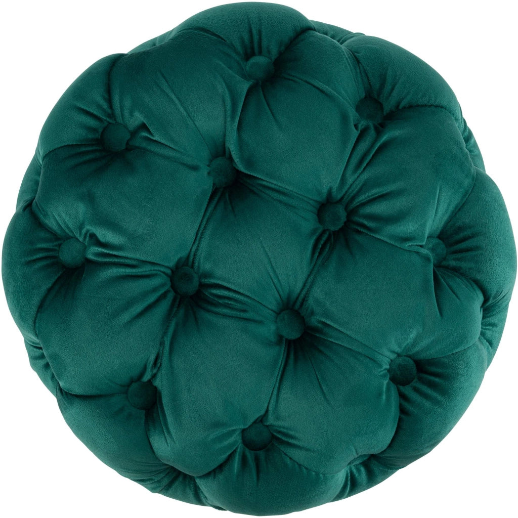 Pouf Drancy in velluto trapuntato Verde scuro,M