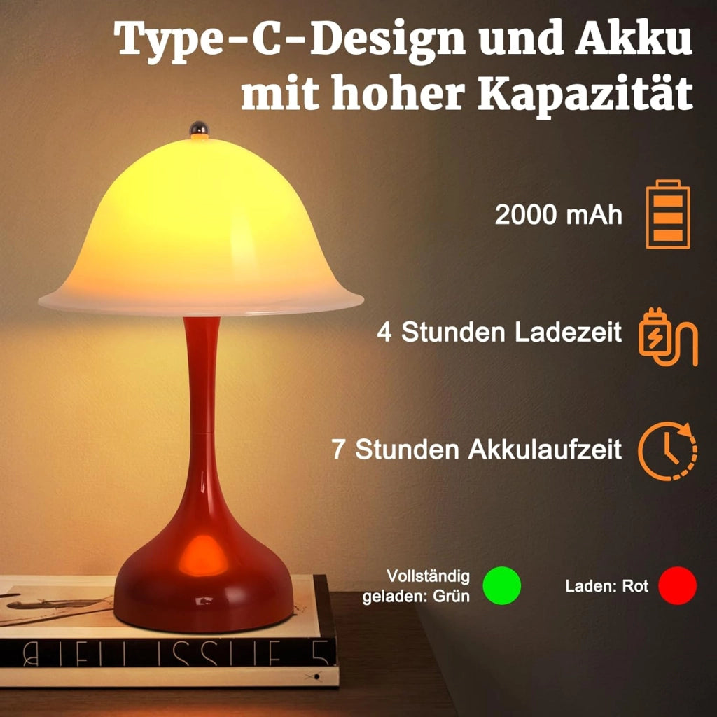 ZMH Lampada da tavolo LED USB ricaricabile luminosità regolabile per camera letto ufficio