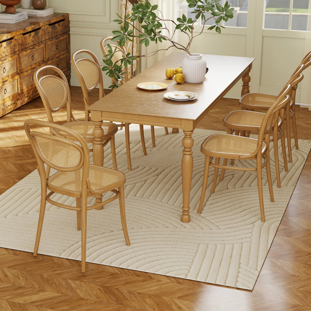 Tappeto 230x160 cm ¨C Zephmum ¨C Geometrico Pelo Lungo Antiscivolo Crema
