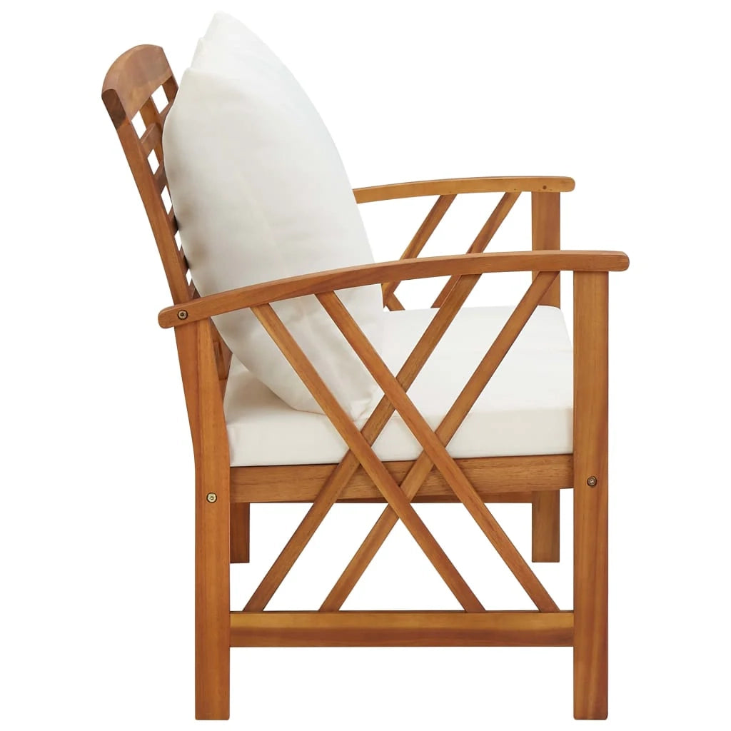 Panca da giardino mobili da esterno per patio mobili da terrazza con cuscini 119 x 67 x 83 cm legno massello di acacia 02_0011587