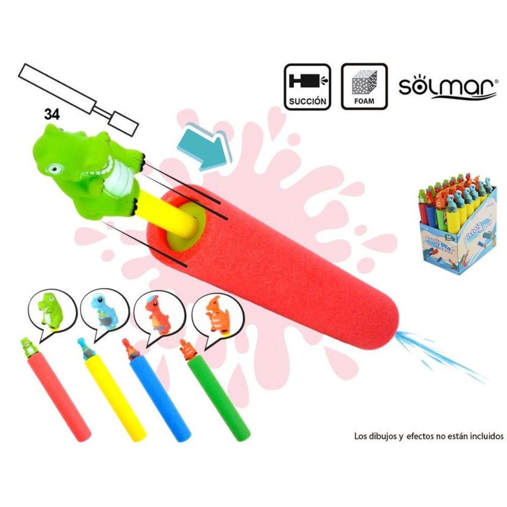 Trade Shop - Pistola Acqua Foam 34 Cm Con Animale Spara Acqua Bambini Gioco Estivo -